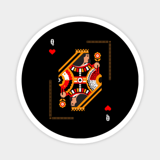 Queen of Hearts - Poker Card Design Magnet